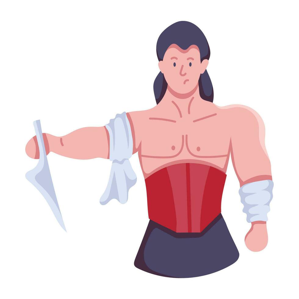 Trendy Fighter Ninja vector