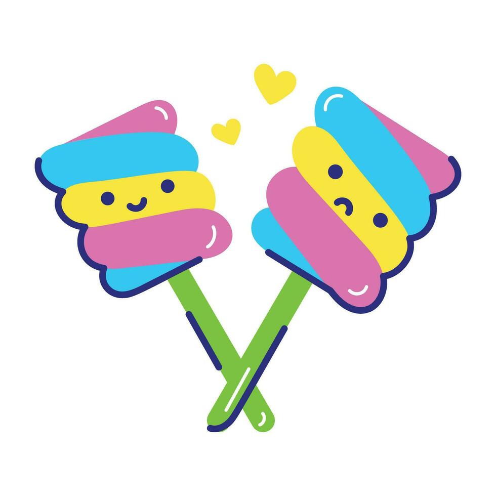 Trendy Marshmallow Lollipops vector