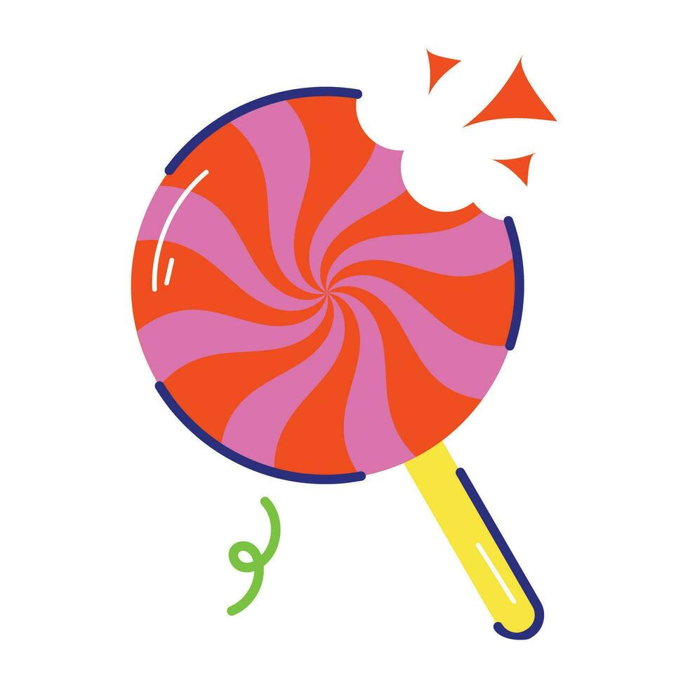 Trendy Lollipop Bite vector
