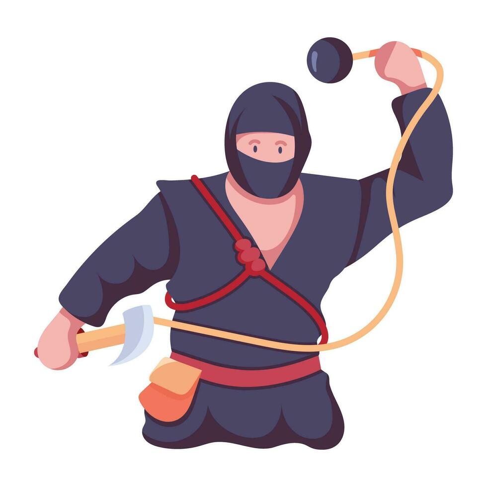 Trendy Ninja Costume vector