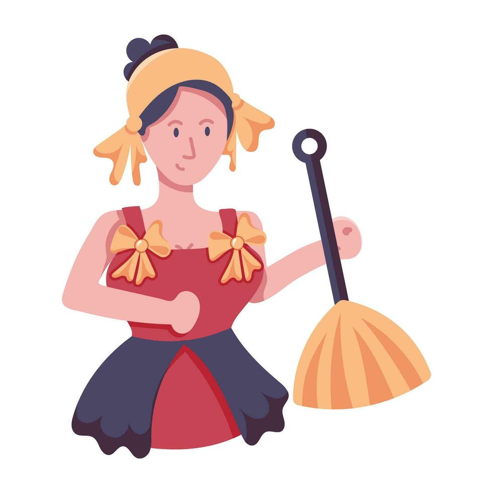 Trendy Female Cleaner vector