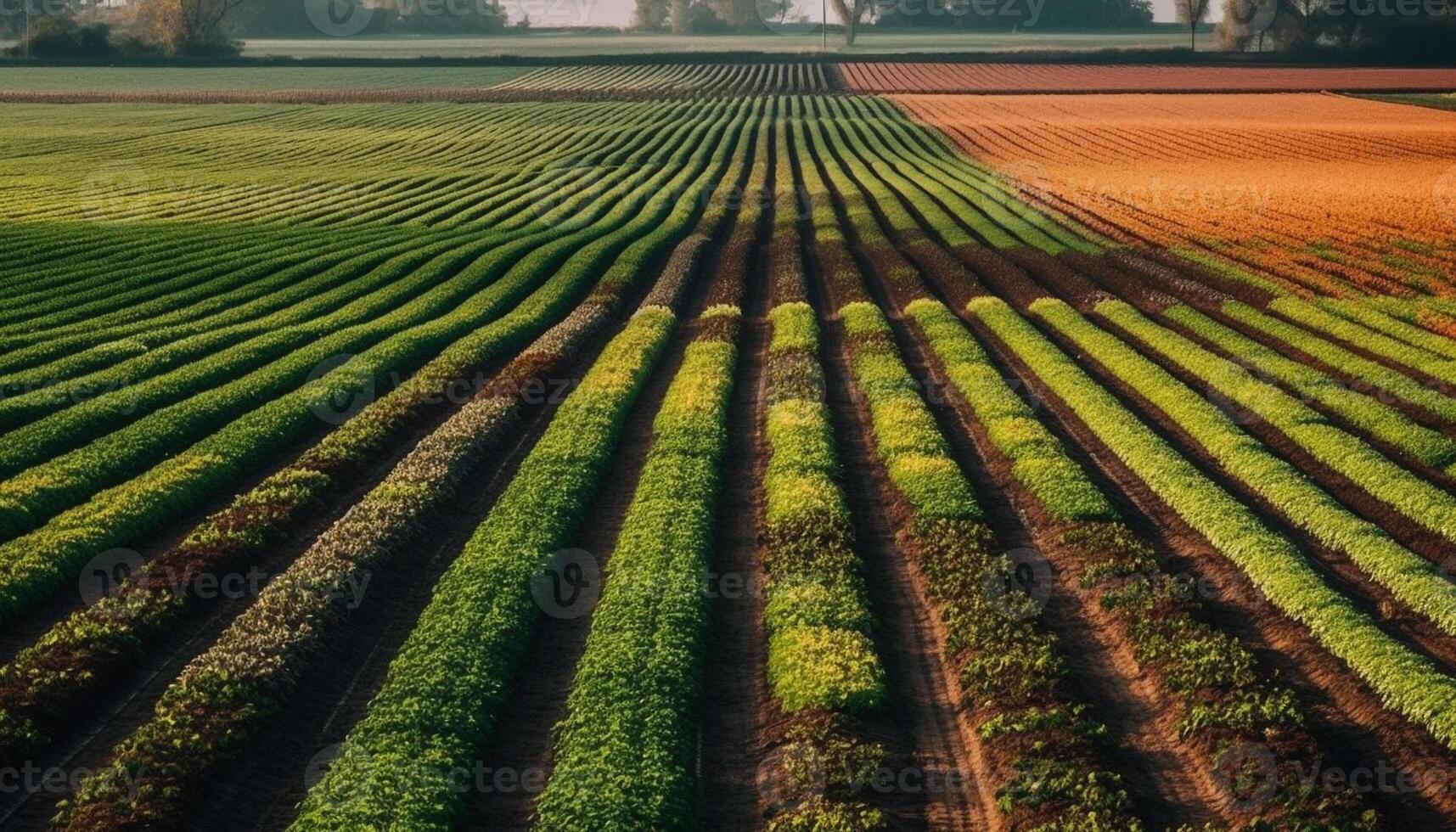 verde prado, a rayas trigo, sano comida industria generado por ai foto