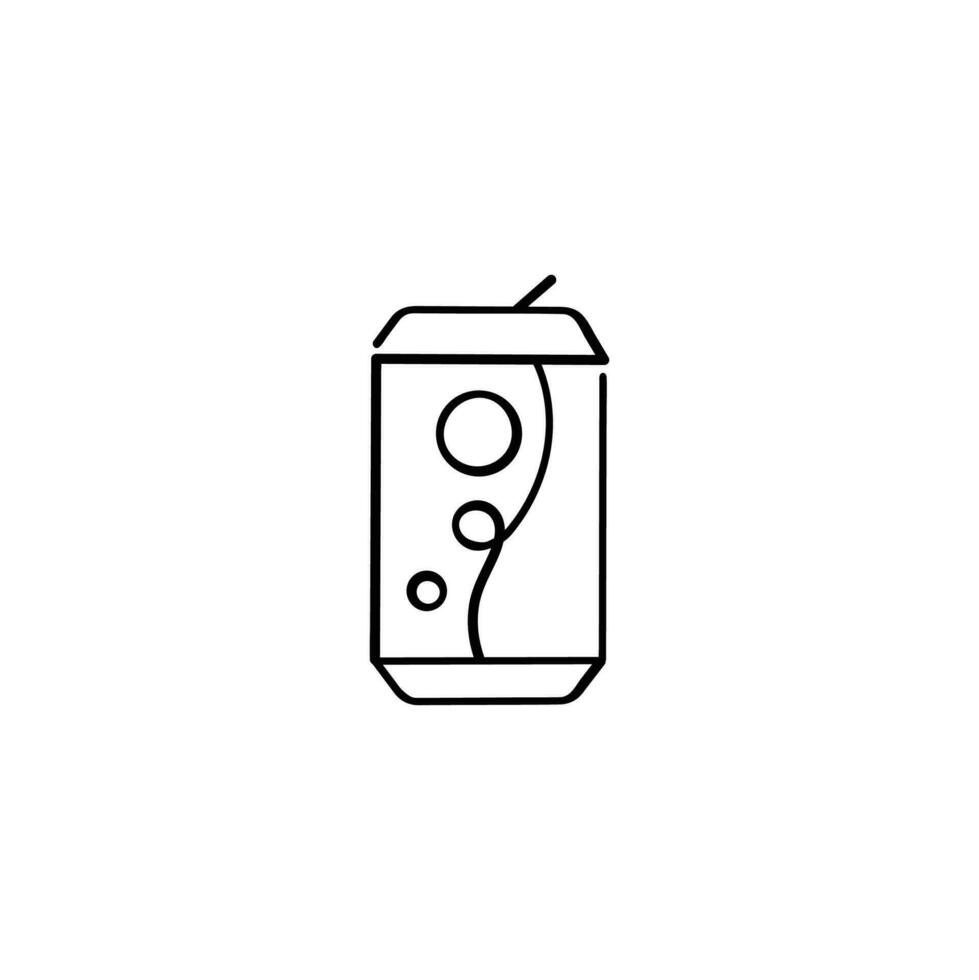 soda lata línea estilo icono diseño vector