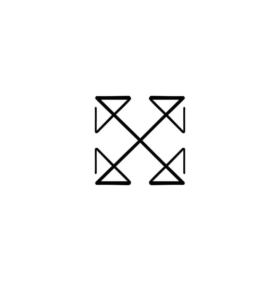 Full Screen Line Style Icon Design vector