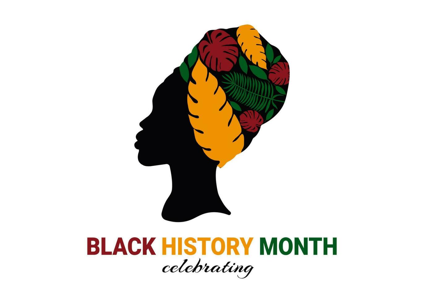 Banner Black history month,Month African American history celebration vector illustration with woman.