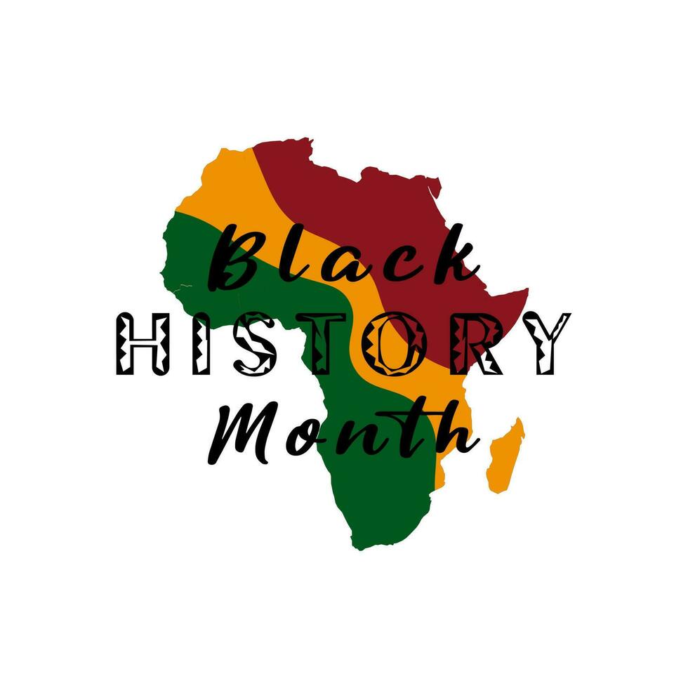 vector ilustración con un África mapa.negro historia mes, observado anualmente en febrero en el unido estados y Canadá, y en octubre en genial Bretaña, celebra africano americano historia.
