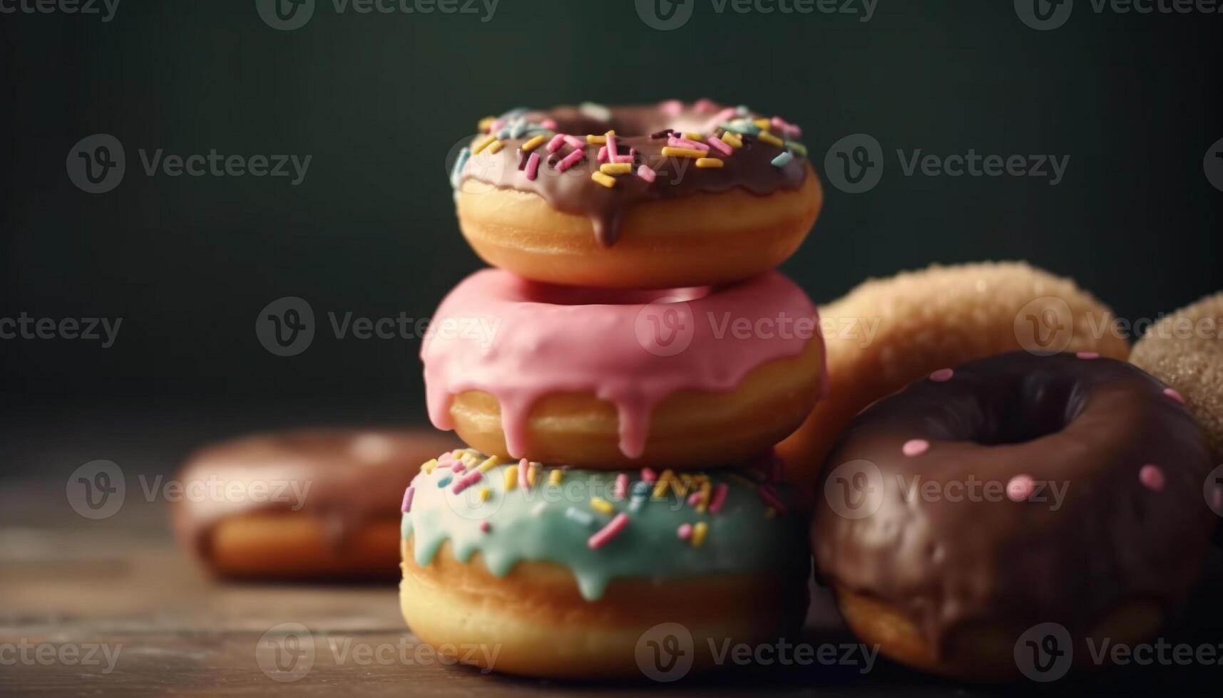 donut stack, a sweet indulgence generated by AI photo