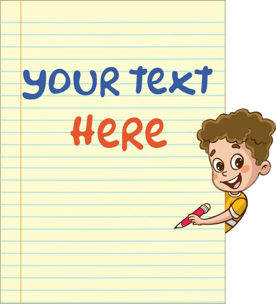 Blank Note Paper For Children Education vector