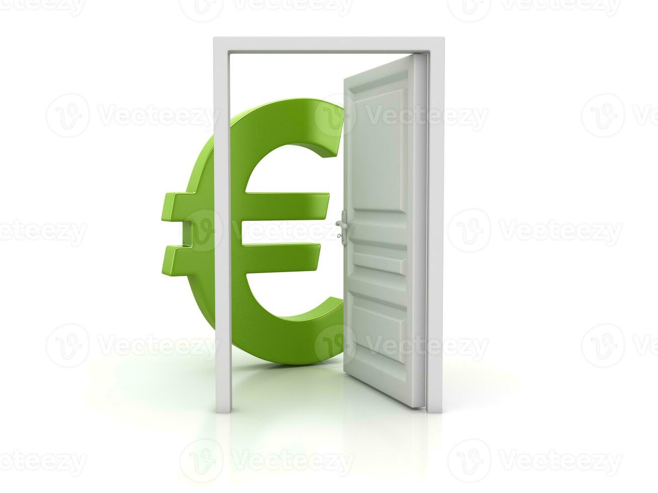 Open Door and Green Euro Sign photo