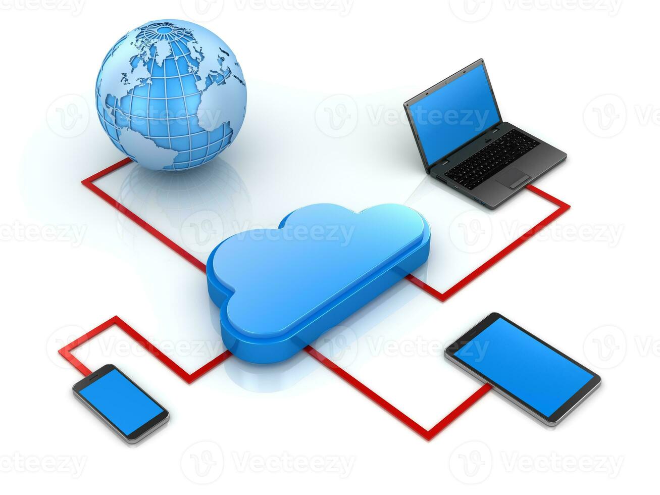 Network Concept with Cloud Computer photo