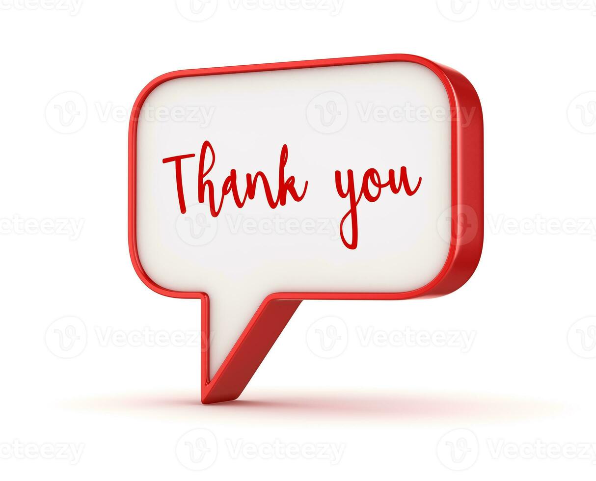 Speech bubble - thank you photo