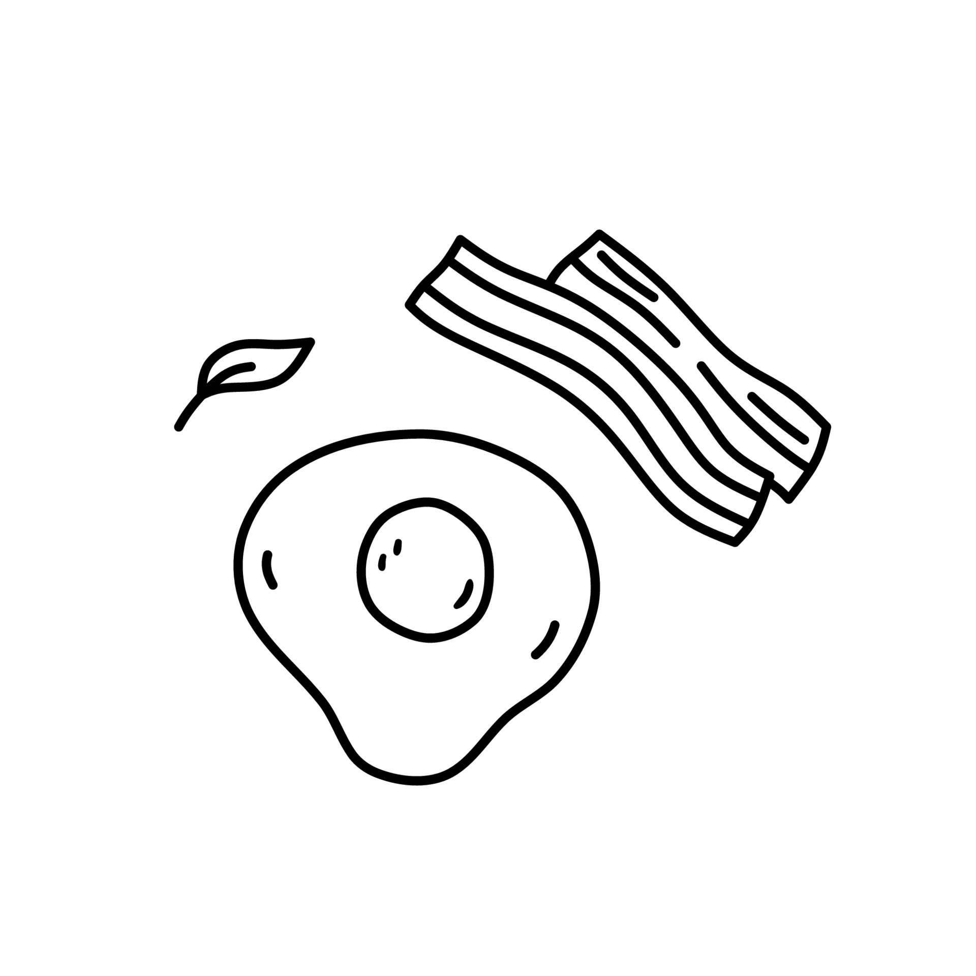 eggs and bacon clipart black and white