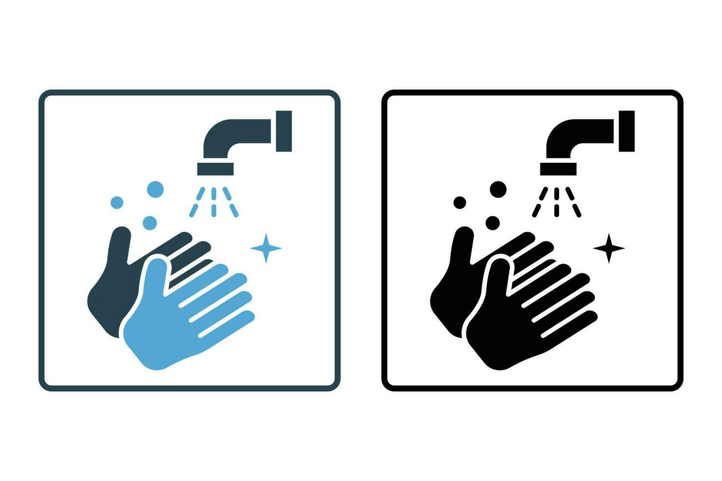 Hand hygiene icon. icon related to hygiene, washing hands. Solid icon style design. Simple vector design editable