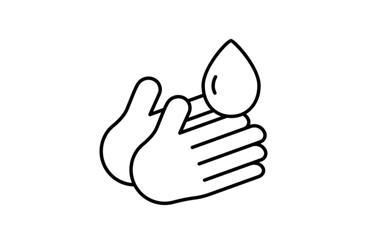 Hand gel icon. wash hands, water drop. icon related to hygiene. Line icon style design. Simple vector design editable