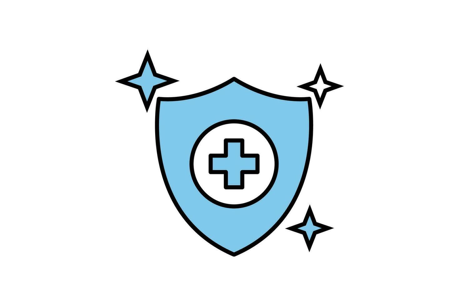 Hygiene protection icon. shield and health cross. icon related to hygiene. Two tone icon style design. Simple vector design editable