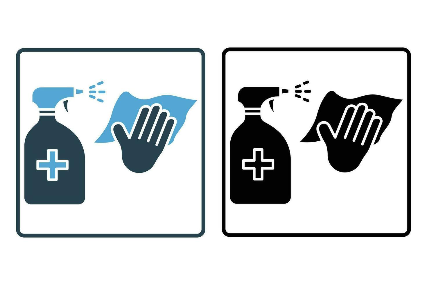 antiseptic spray bottle. element antibacterial disinfect surfaces, wet cleaning. icon related to disinfectant, antiseptic . Line icon style design. Simple vector design editable