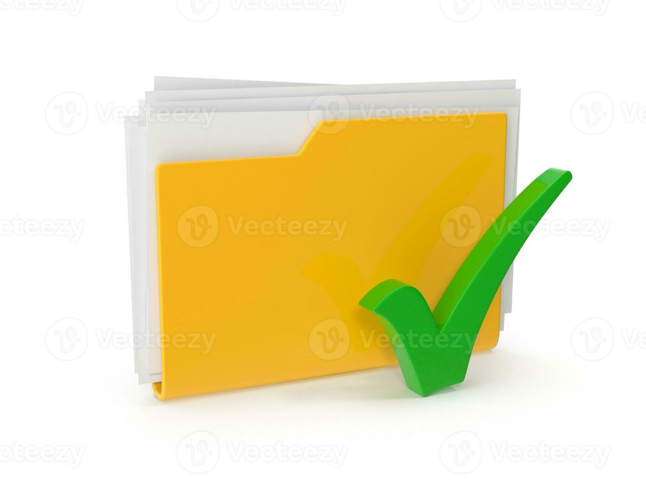 Check Mark Symbol and Yellow Folder photo