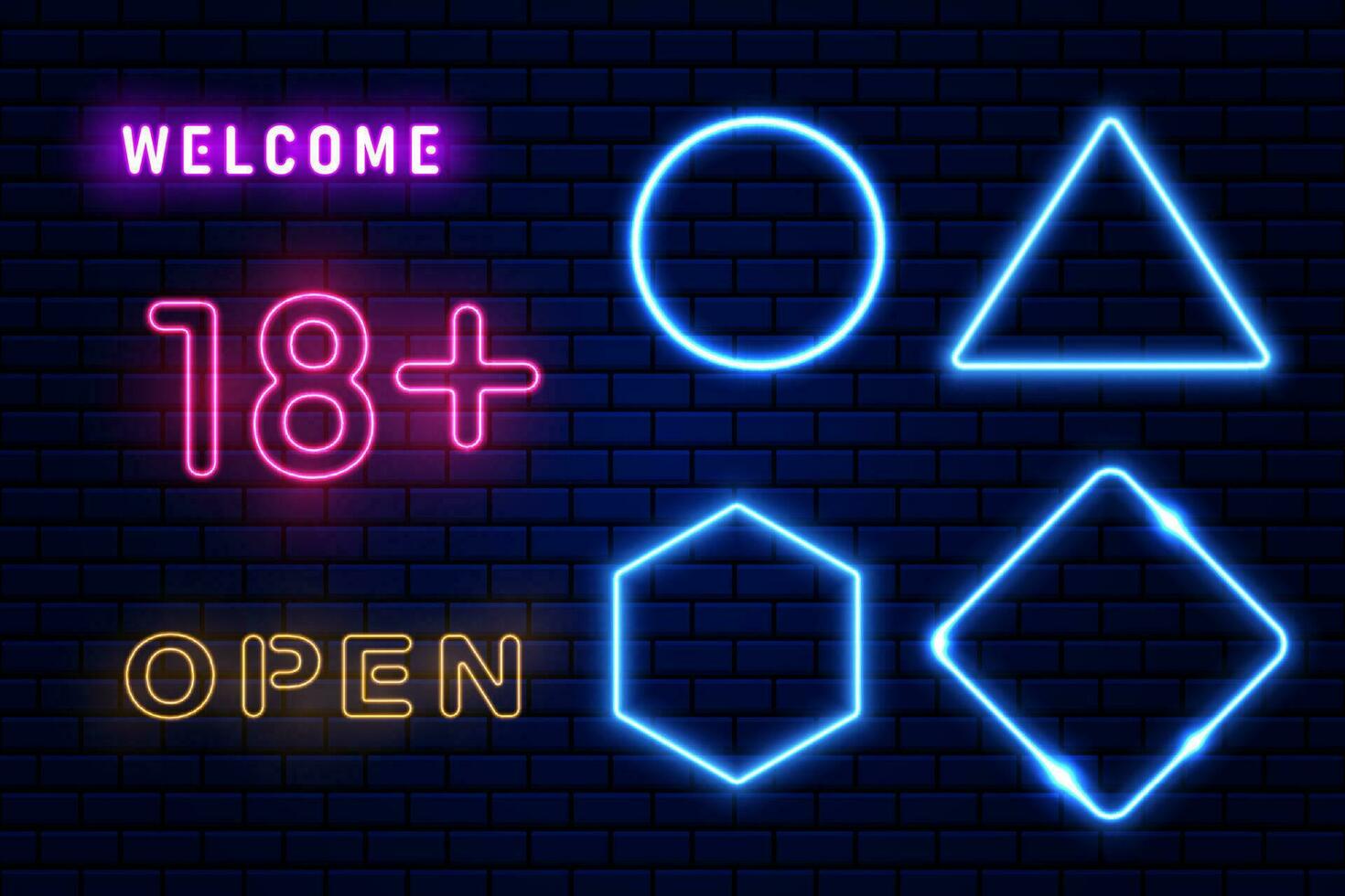 Vector element frame blue neon light on dark blue overlap design. Futuristic technology background.