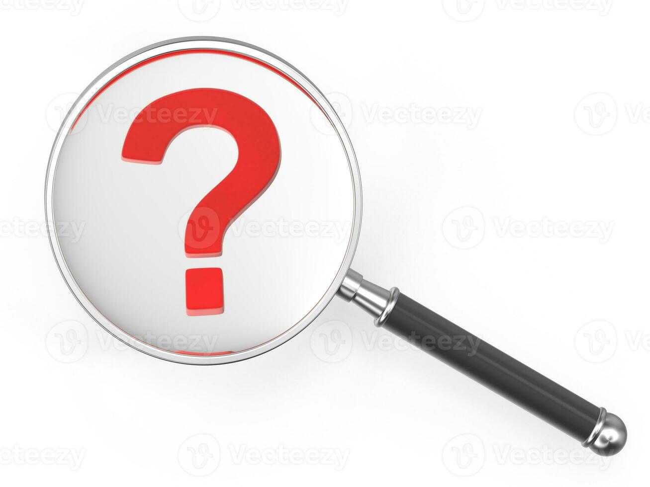 Magnifying Glass with Red Question Mark photo