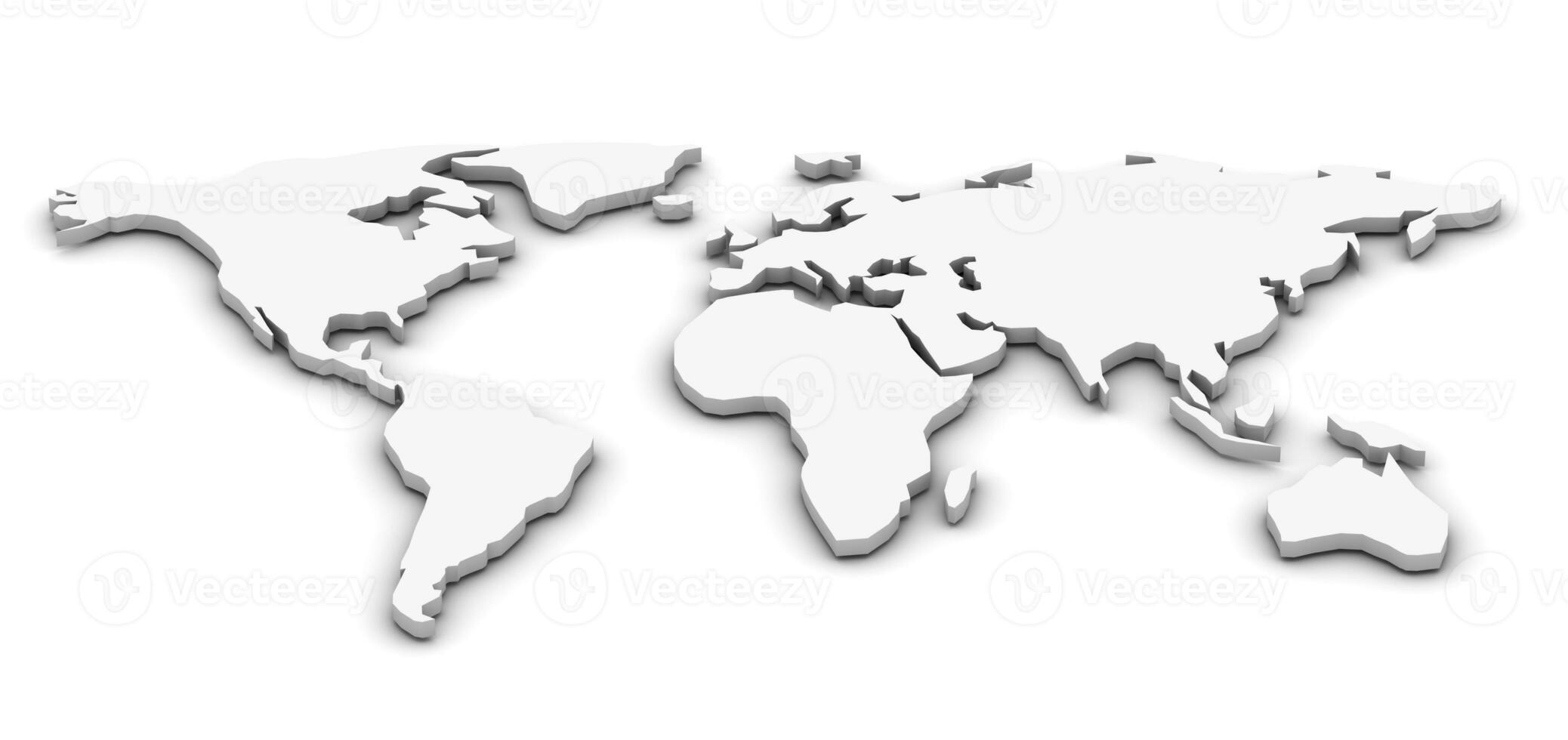 World Map 3d Render photo