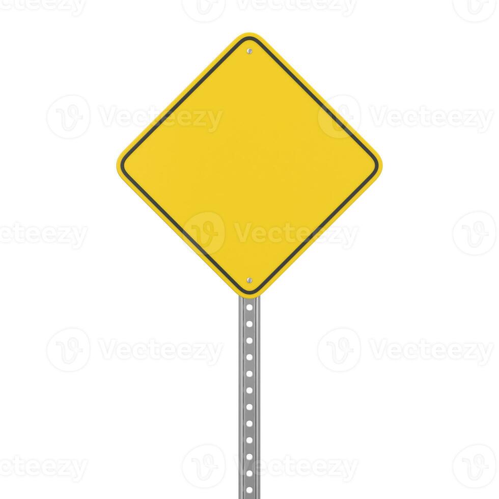 Blank Yellow Road Sign photo