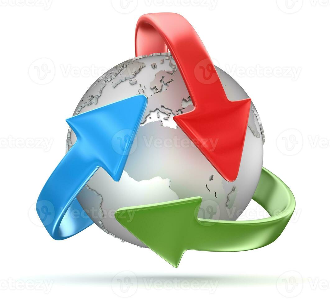 Recycling Symbol and Globe photo