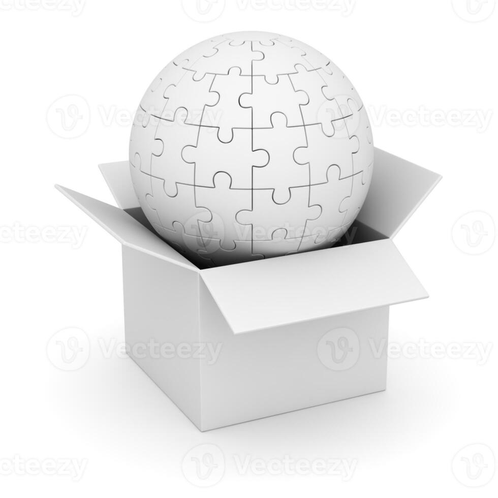 White Box and Sphere Puzzle photo