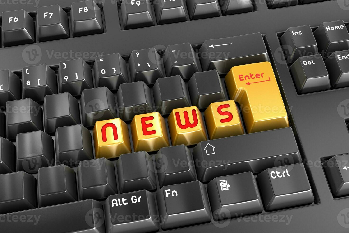 News button 3d Render photo