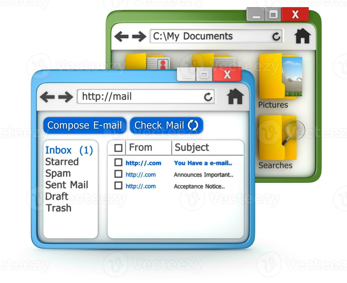 Inbox concept 3d Render photo