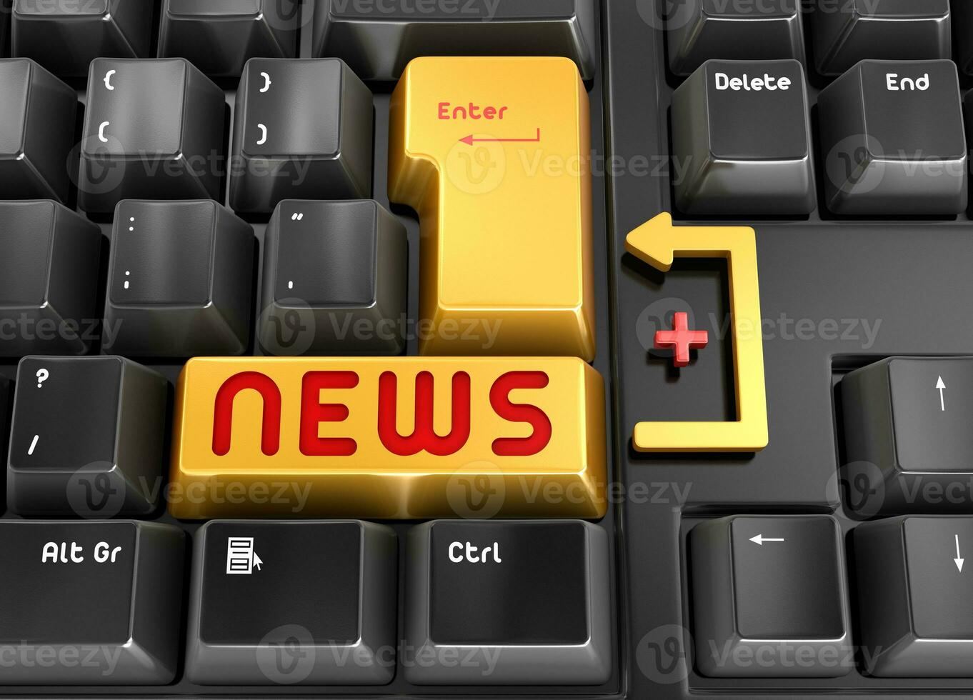 News button 3d Image photo