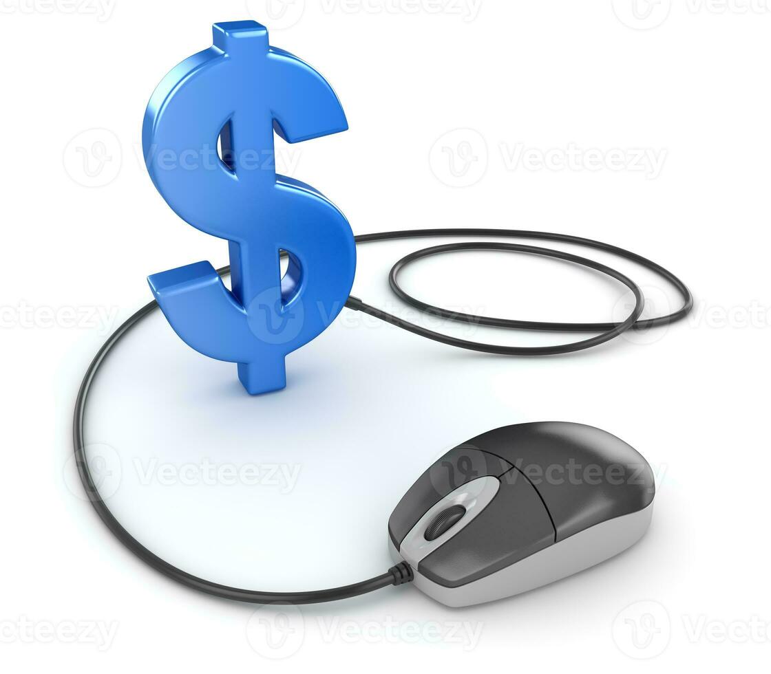 Dollar symbol with computer mouse photo