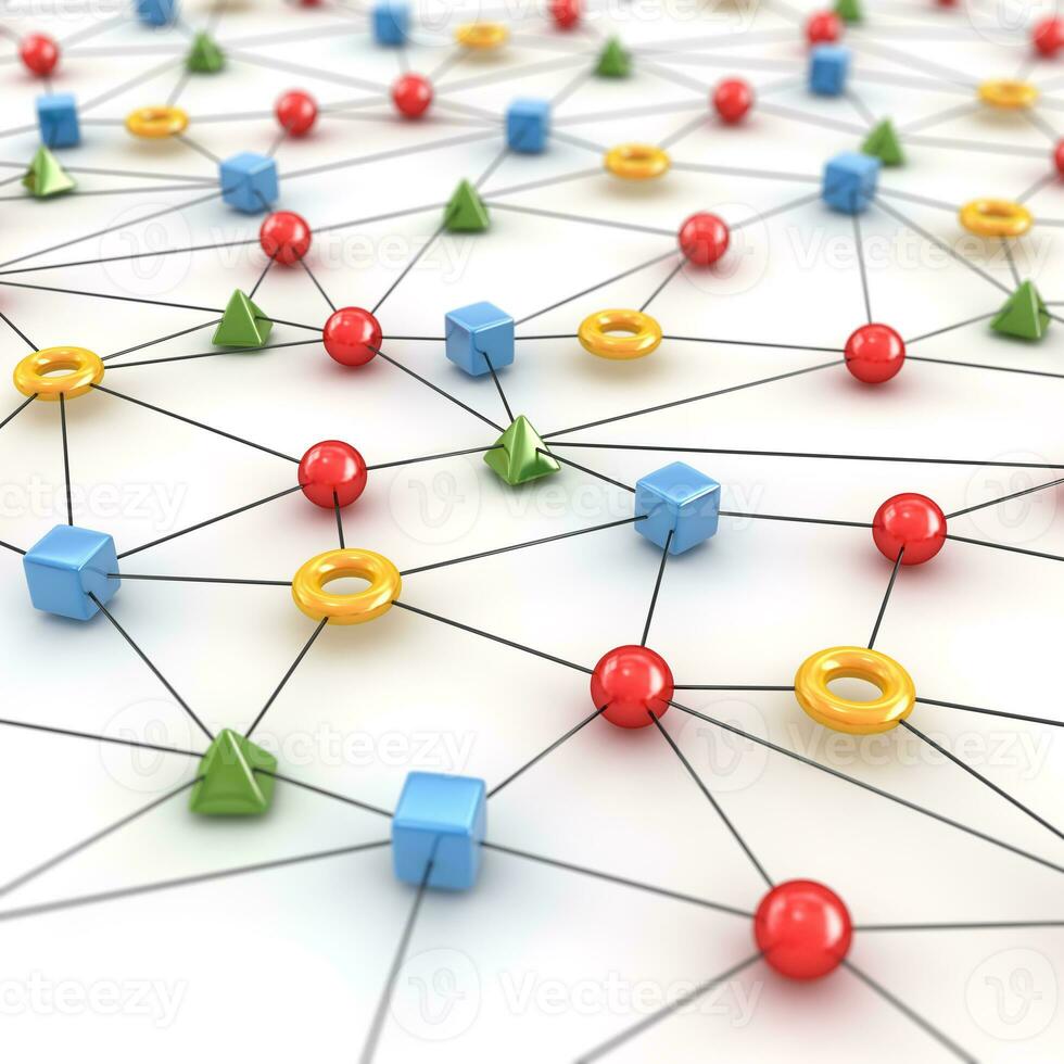 Network Concept with Shape photo