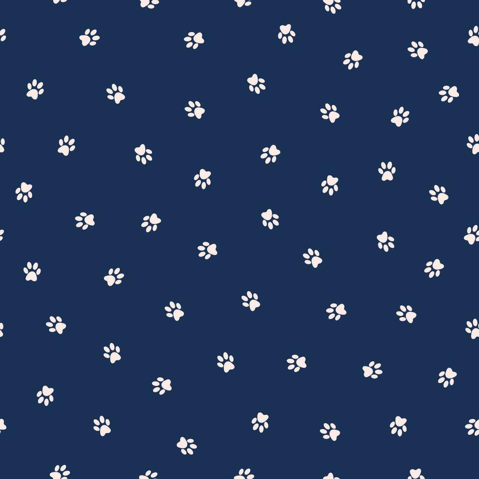 Seamless pattern with traces of cat paws vector