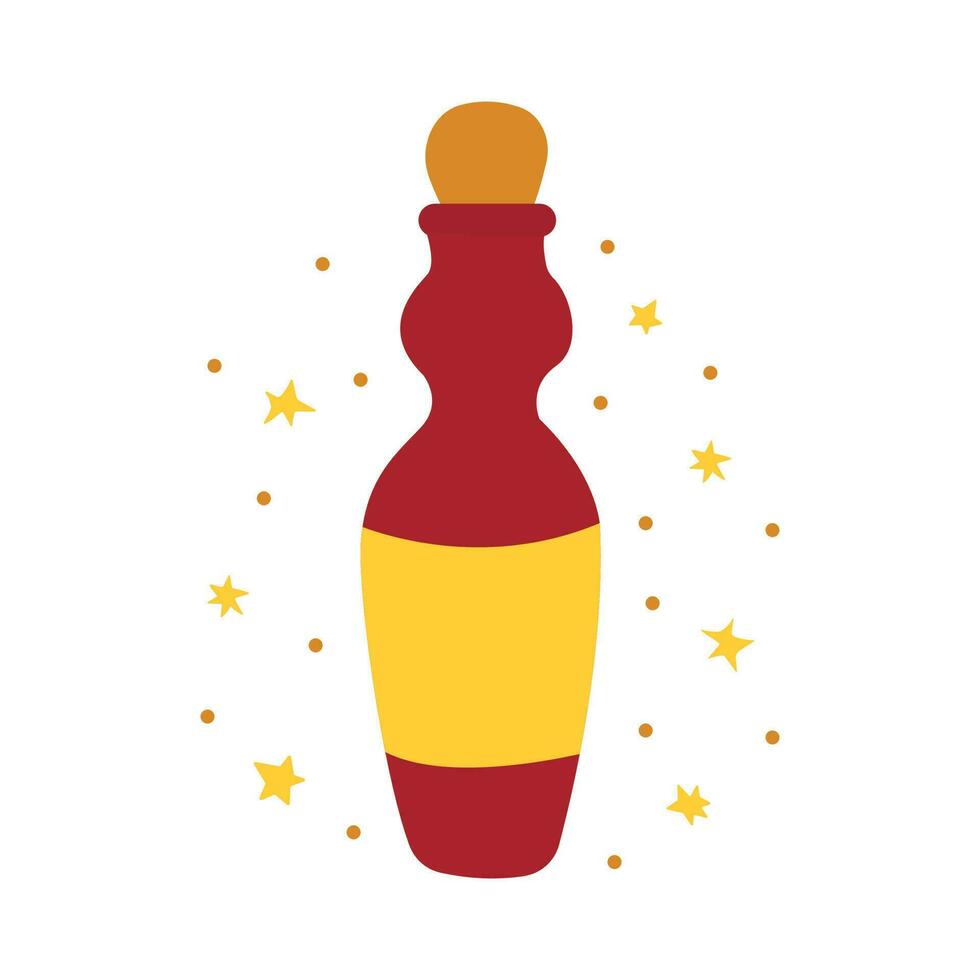 Vintage bottle, jar for drinks, wine. Vector hand drawn