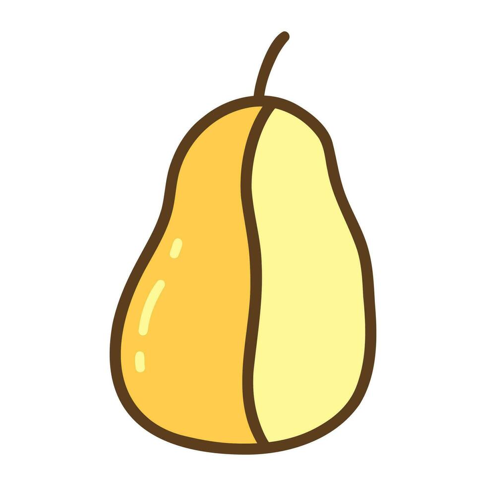 Ripe yellow pear. Useful tasty juicy fruit vector