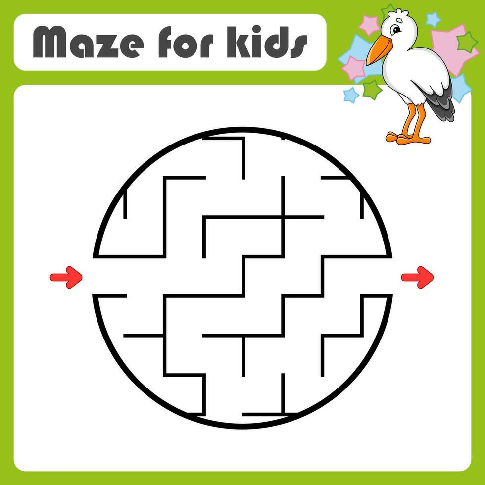 Abstract maze. Game for kids. Puzzle for children. cartoon style. Labyrinth conundrum. Find the right path. Cute character. Vector illustration.
