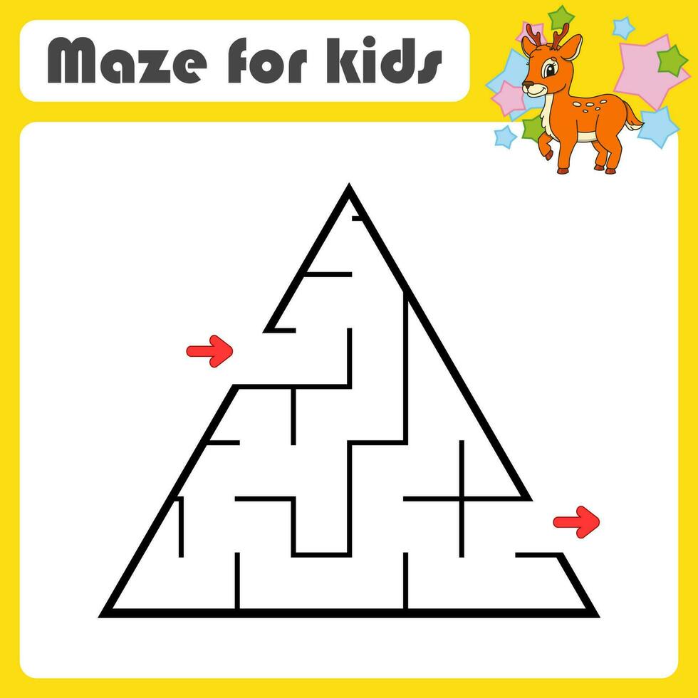 Abstract maze. Game for kids. Puzzle for children. cartoon style. Labyrinth conundrum. Color vector illustration. Find the right path. Cute character.