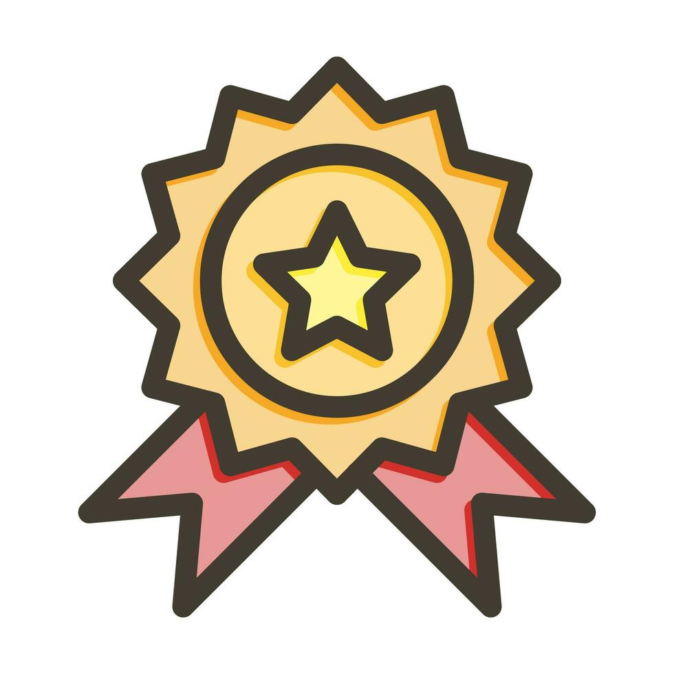 Medal Vector Thick Line Filled Colors Icon Design