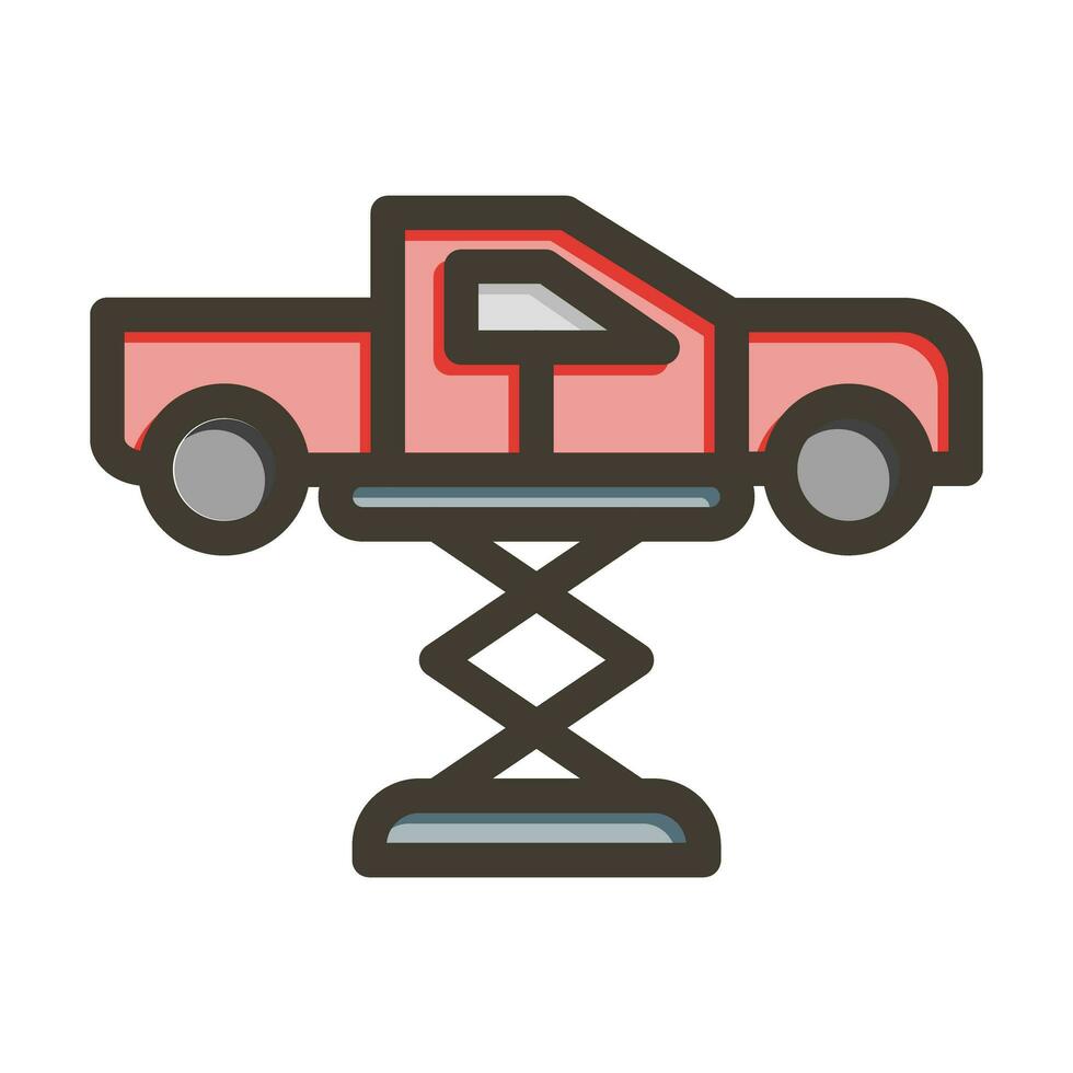 Lifter Vector Thick Line Filled Colors Icon Design