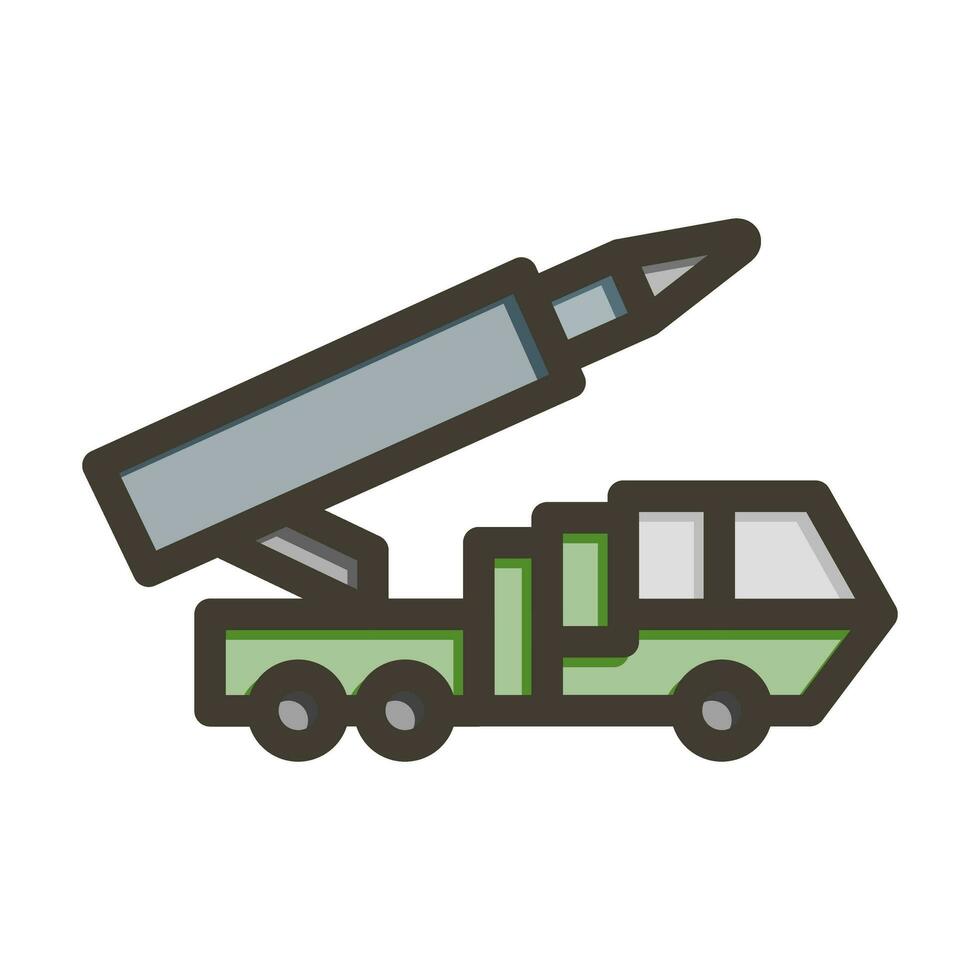 misil camión vector grueso línea lleno colores icono diseño
