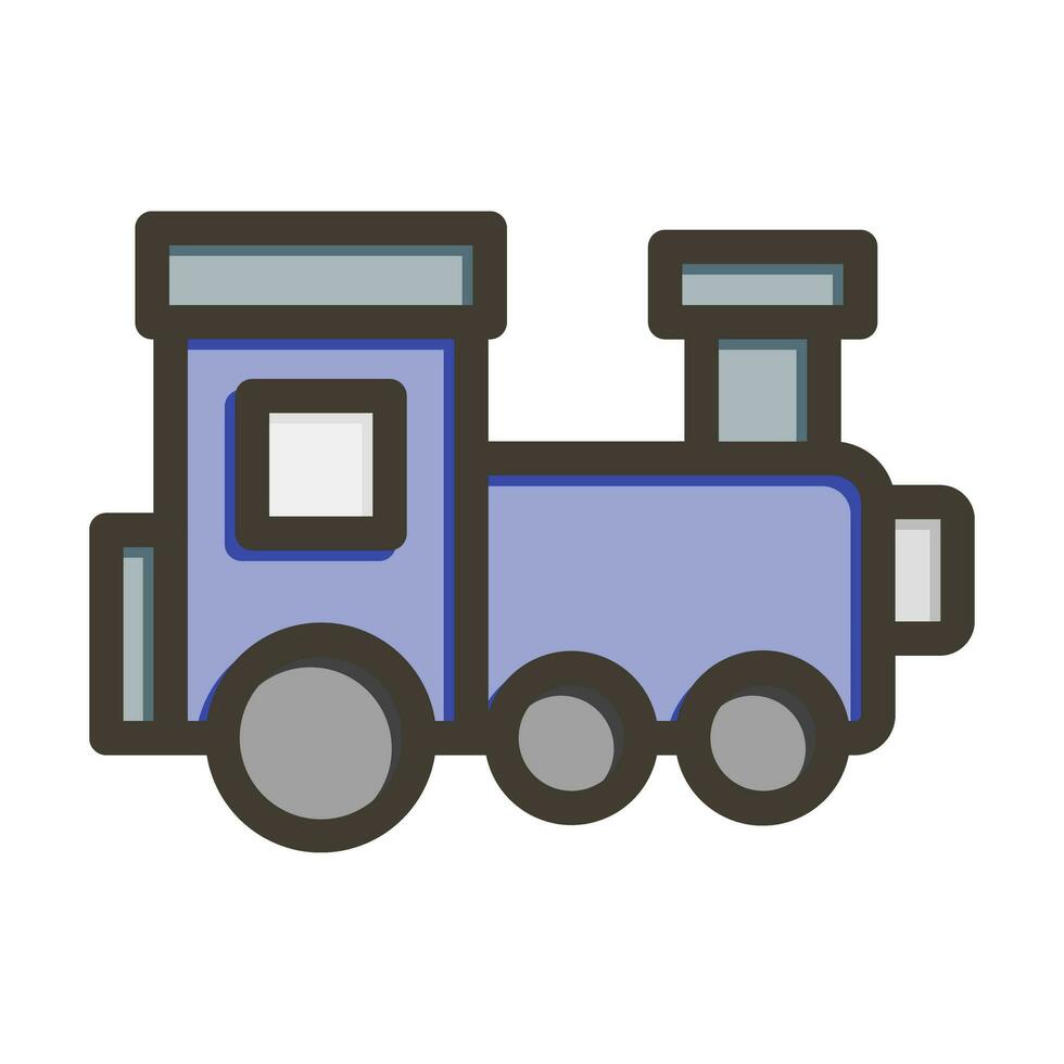 Train Vector Thick Line Filled Colors Icon Design