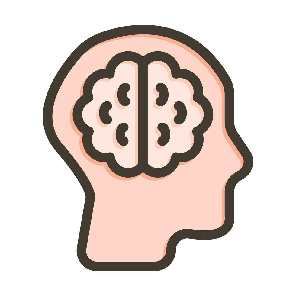 Mental Vector Thick Line Filled Colors Icon Design