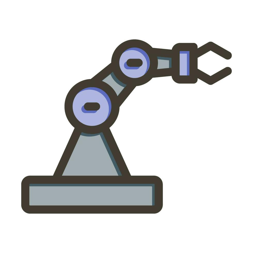 Robotics Vector Thick Line Filled Colors Icon Design