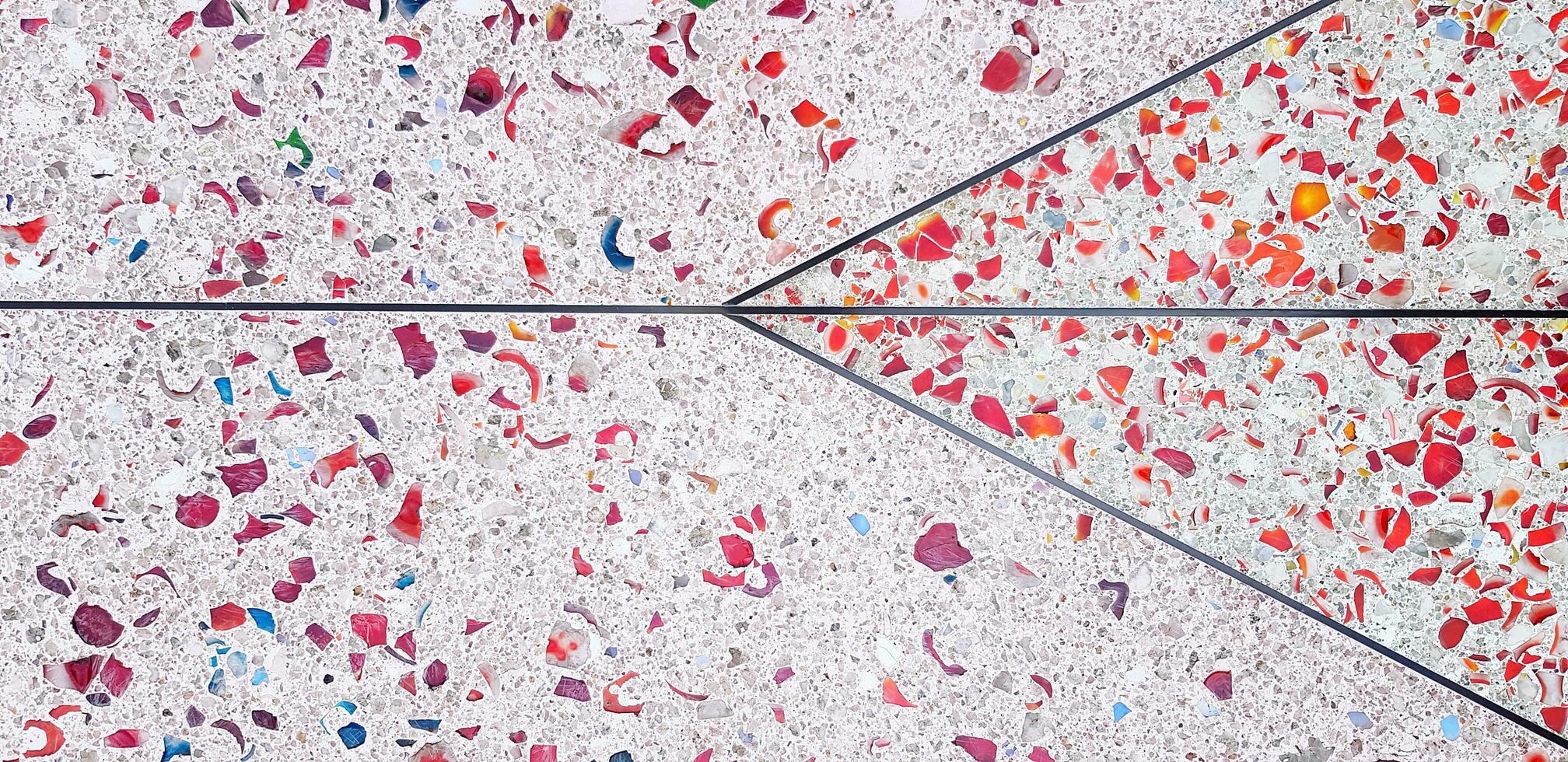 Black line and Colorful or multicolored of textured tile floor or wall for background. Art or Abstract wallpaper concept photo