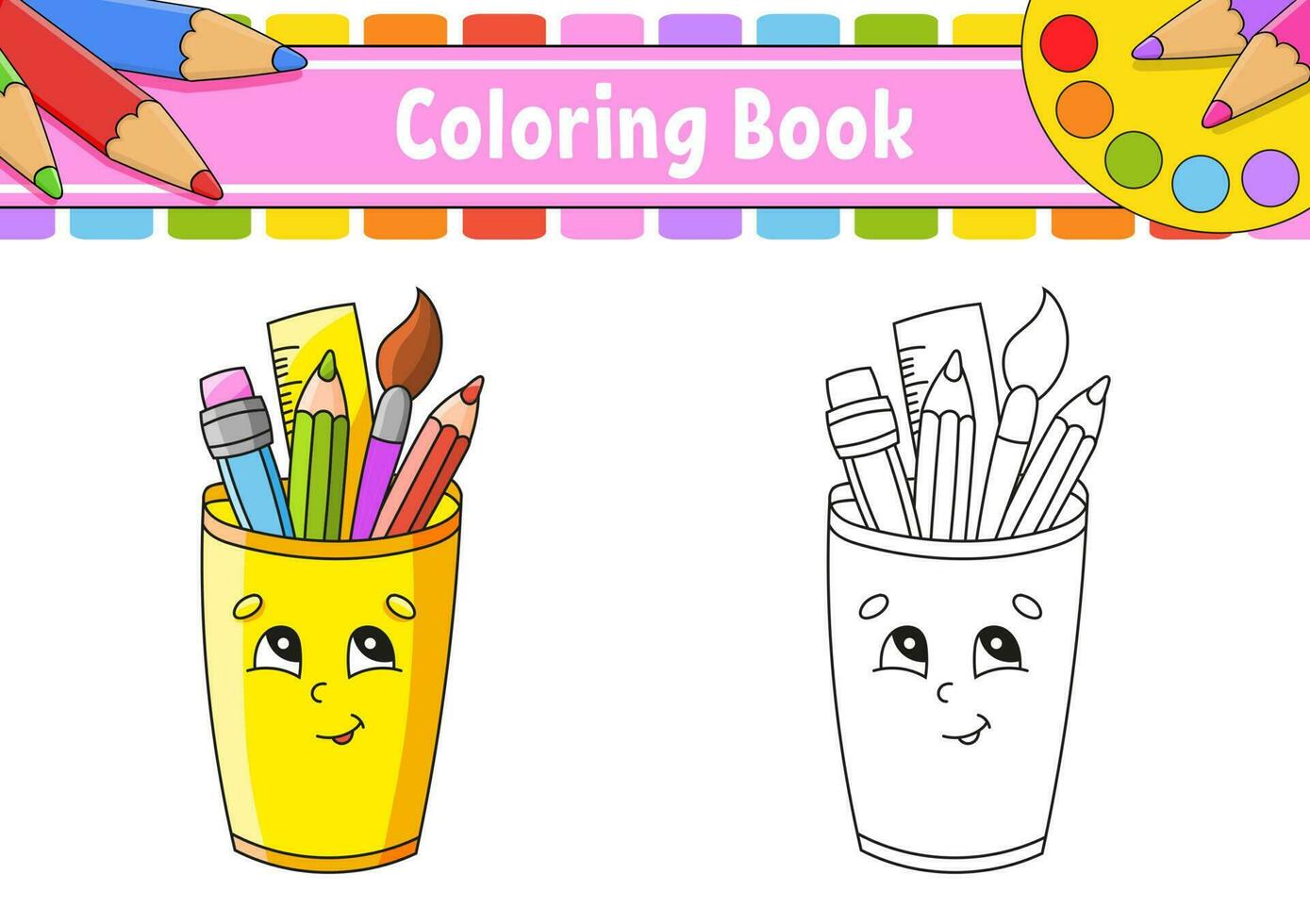 Coloring book for kids. cartoon character. Vector illustration. Black contour silhouette. Isolated on white background.