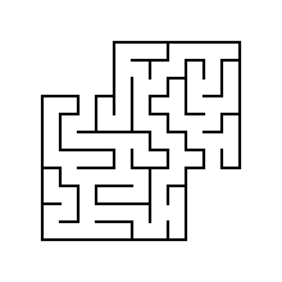 Square maze. Game for kids. Funny labyrinth. Education developing worksheet. Activity page. Puzzle for children. Riddle for preschool. Logical conundrum. Vector illustration.