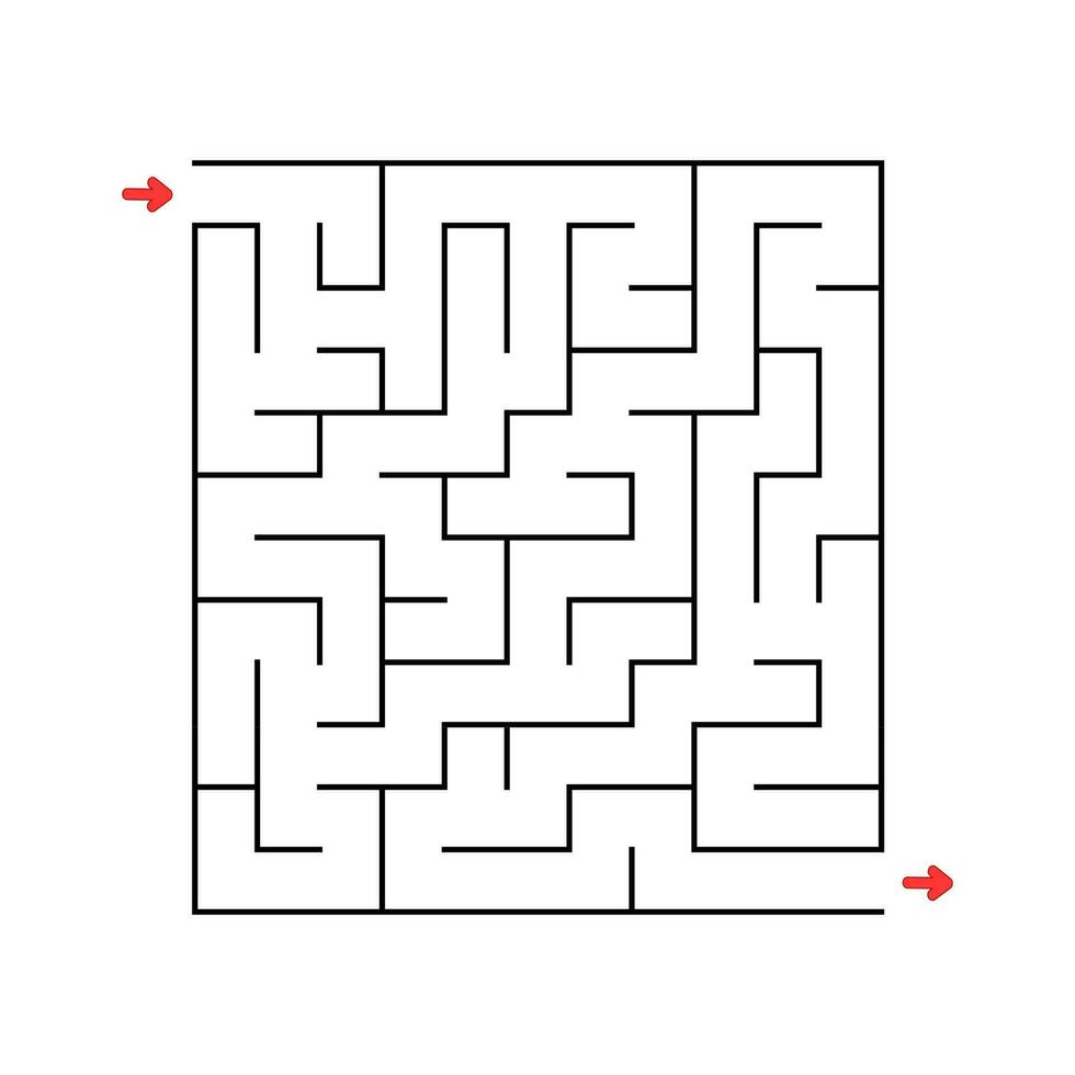 Abstact labyrinth. Educational game for kids. Puzzle for children. Maze conundrum. Find the right path. Vector illustration.
