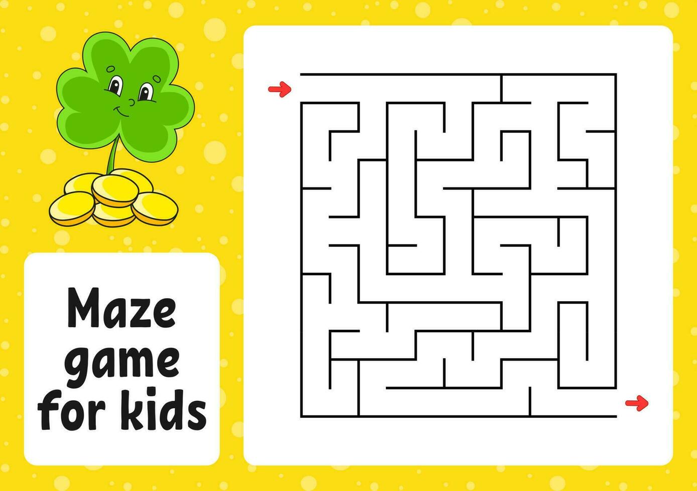 Maze game for kids. Funny labyrinth. Activity worksheet. Puzzle for children. cartoon style. Logical conundrum. Vector illustration.