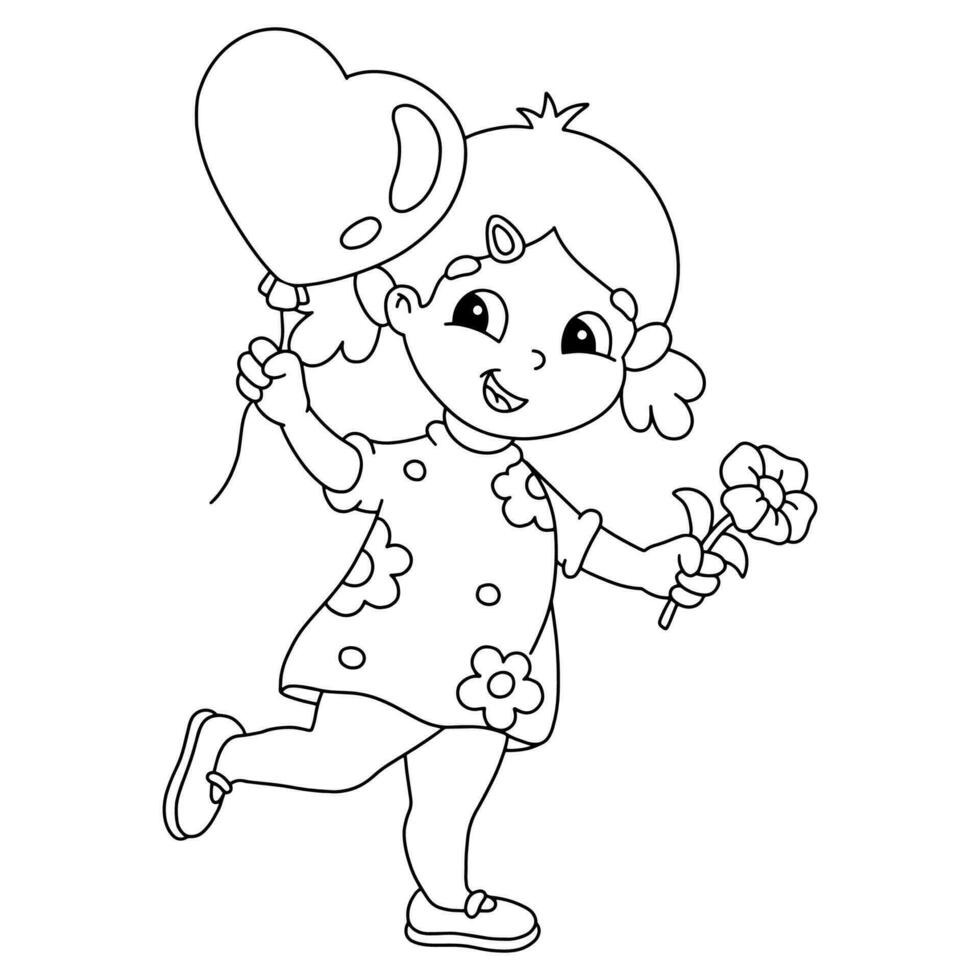 página para colorear para niños. sello digital. personaje de estilo de dibujos animados. aislado sobre fondo blanco. ilustración vectorial vector