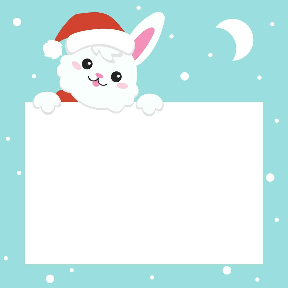 Cartoon character christmas rabbit. Colorful vector illustration. Isolated on color background. Design element. Template for your design, books, stickers, cards.